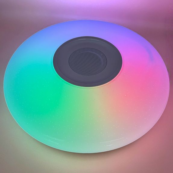 Plafoniera led smart cu muzica, Ø390, 24W, RGB+W