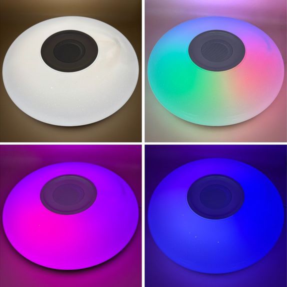Plafoniera led smart cu muzica, Ø390, 24W, RGB+W