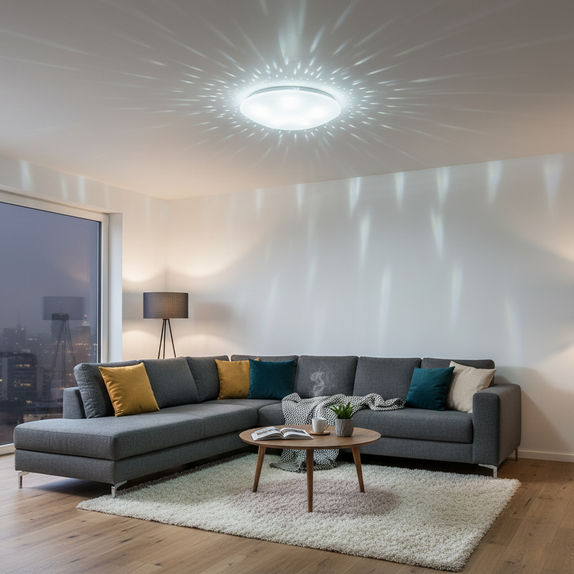 Plafoniera LED Mica cu Efect Stelar, 13W (Echivalent 75W), Lumina Rece