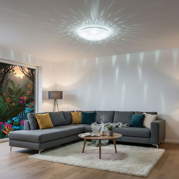Plafonieră LED Starry Sky Effect, 24W (Echivalent 200W), Design Stelat