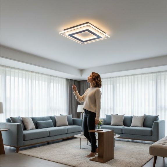 Plafoniera LED Puternica 76W, 5450lm, CCT (3 in 1), pentru Living si Birou