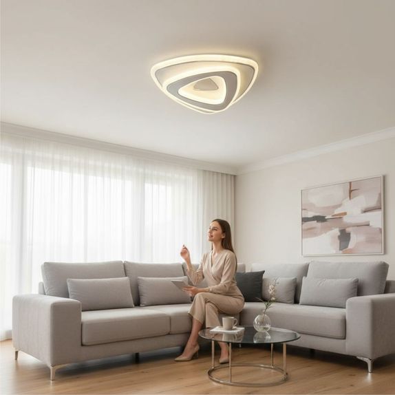Plafoniera LED Ambientala 48W, Design Subtire, 3 Culori de Lumina Selectabile