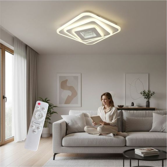 Plafoniera LED 96W cu Telecomanda, 6100lm, CCT (3000K-6500K), Ø40cm