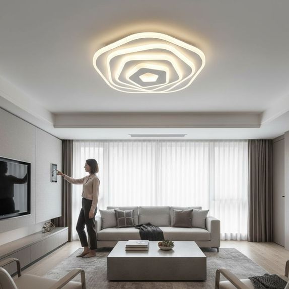 Plafoniera LED High-Lumen 57W, 4200lm, Lumina Reglabila, Design Cubist