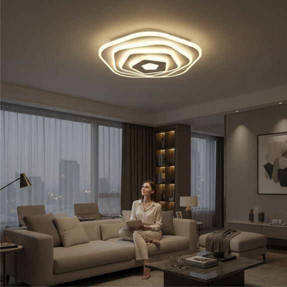 Plafoniera LED High-Lumen 57W, 4200lm, Lumina Reglabila, Design Cubist