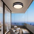 Plafoniera LED IP65 3CCT 3000lm, 300x55mm, IP65, Neagra
