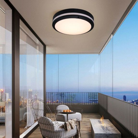 Plafoniera LED IP65 3CCT 3000lm, 300x55mm, IP65, Neagra