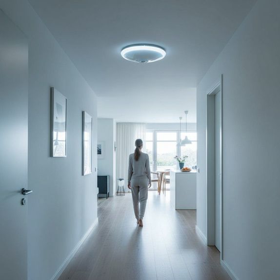 Plafoniera LED cu Senzor de Miscare, 12W (Echivalent 75W), Senzor Reglabil, Ø27cm