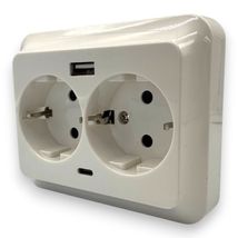 Priza Dubla cu incarcator USB tip C