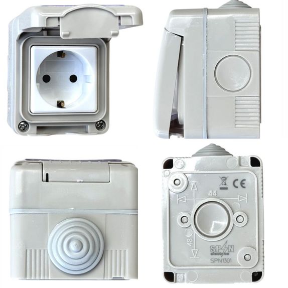 Priza Modulara Simpla cu capac, Antigron, 16A, IP55