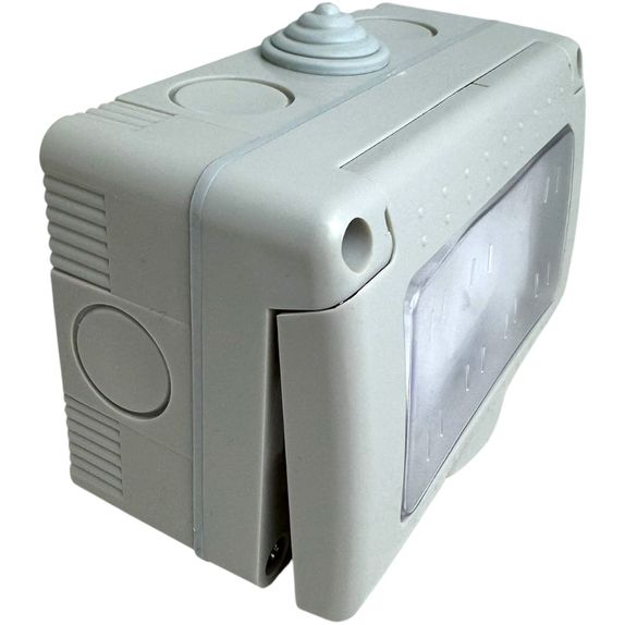Priza Modulara Dubla cu capac, Antigron, 16A, IP55