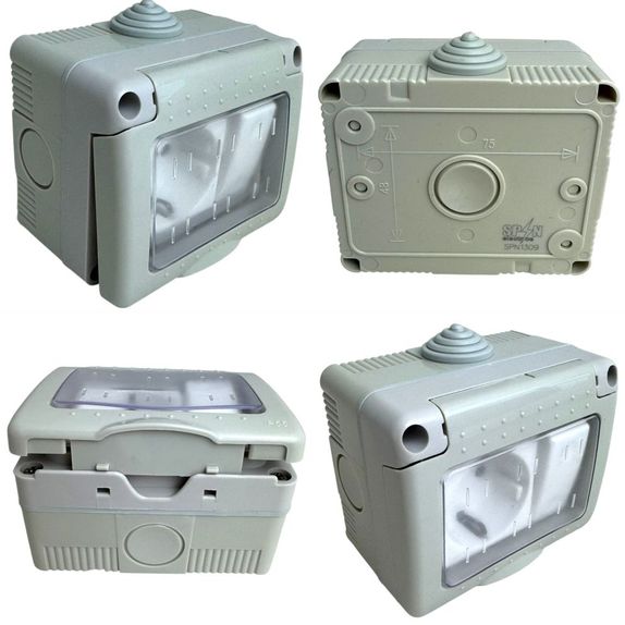 Priza cu intrertupator Aplicat cu capac folie Antigron IP55