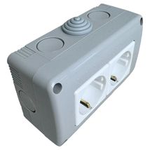 Priza Dubla Aplicata Fara Capac IP20