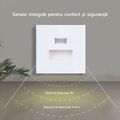 Spot led scara din sticla alb cu senzor 1.5W 1800K-7500K