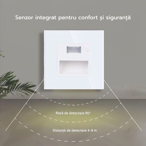 Spot led scara din sticla alb cu senzor 1.5W 1800K-7500K