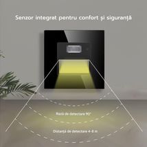 Spot led scara din sticla negru cu senzor 1.5W 1800K-7500K