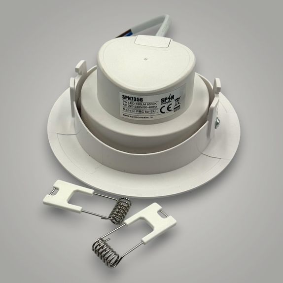 Spot Baie Rotund alb Led COB , Ø118, 9W=160W, 6500K, lumina rece