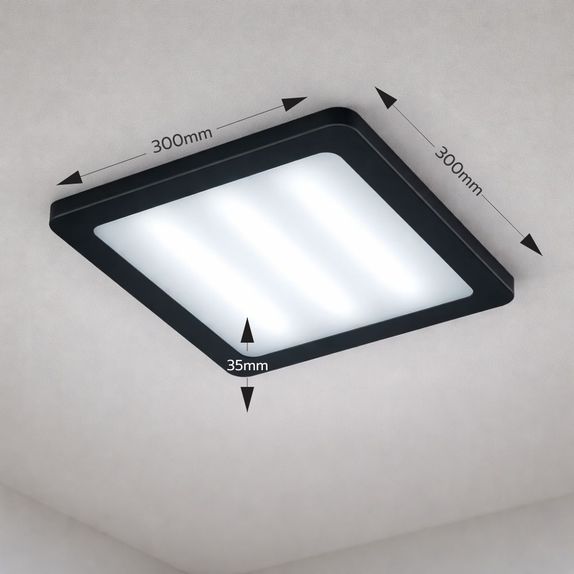Spot Negru Led aplicat 300x300mm 36W 4100K IP44