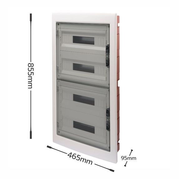 Tablou electric Gewiss, perete verde 72(18x4)module IP40 - GW40611PM