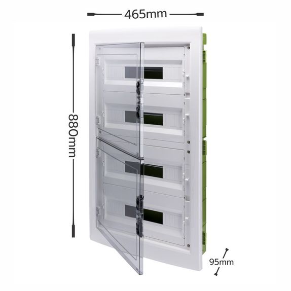 Tablou electric Gewiss, perete verde 72(18x4)module IP40 - GW40611PM