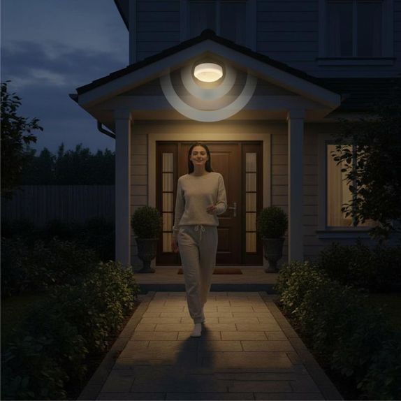 Aplica LED de exterior, senzor de miscare 360°, Ø171, 15W=100W, 1200Lm, IP65, lumina rece