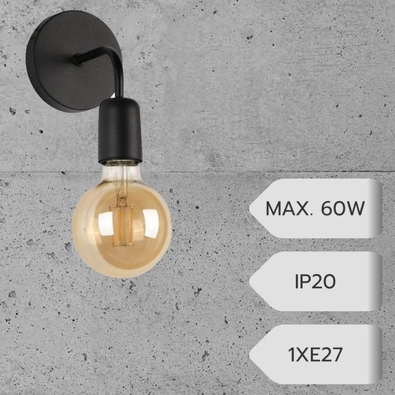 Aplica neagra 1xE27 60w