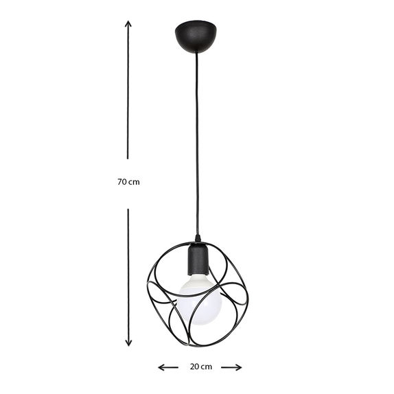 Lustra 1xE27 neagra 60W