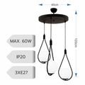 Candelabru negru 3xE27 60W