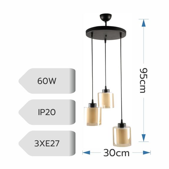 Candelabru antique 60w 3xE27
