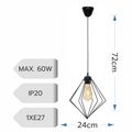 Lustra neagra 1xE27 60W