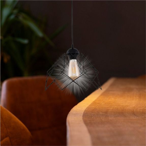 Lustra 60W neagra 1xE27