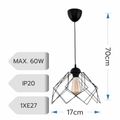 Lustra 60W neagra 1xE27