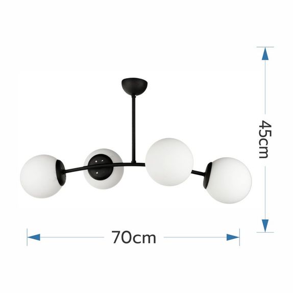 Candelabru negru 4xE27 60w