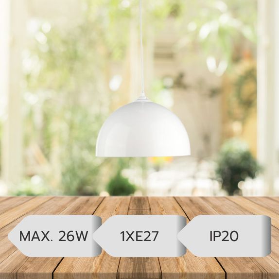 Pendul alb 1xE27 26W