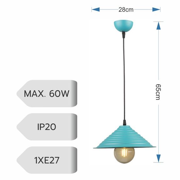 Candelabru turcoaz 60W 1xE27