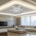 LUSTRA LED 108W CU 6 BRATE 3 CULORI+IR 700x700x100mm