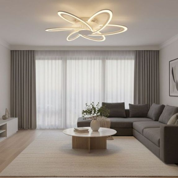 LUSTRA LED 108W CU 6 BRATE 3 CULORI+IR 700x700x100mm