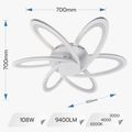 LUSTRA LED 108W CU 6 BRATE 3 CULORI+IR 700x700x100mm