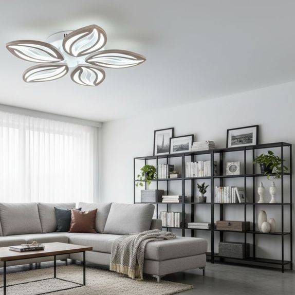 Lustra LED Living 5 Brate 80W – Telecomanda IR, 3 Temperaturi de Culoare, 48cm