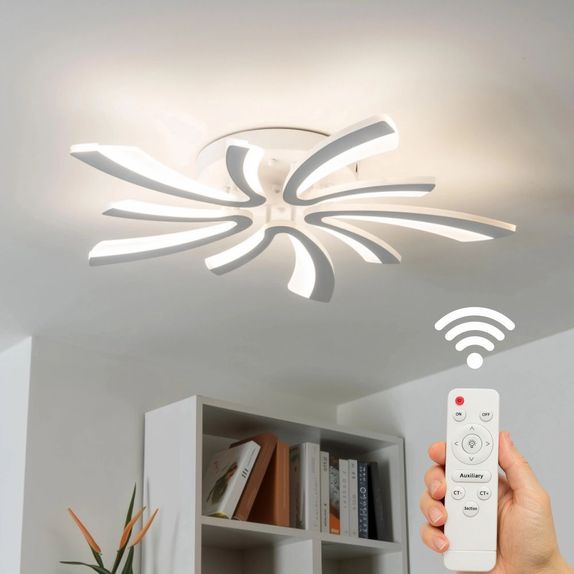 Lustra Led moderna Dimabila Cu Telecomanda 70W Cu 10 Brate 3 Culori+Ir 700 X 90Mm