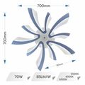 Lustra Led moderna Dimabila Cu Telecomanda 70W Cu 10 Brate 3 Culori+Ir 700 X 90Mm