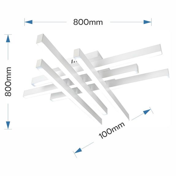LUSTRA LED AXIS ALB 6 BRATE 90W 8100LM