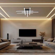 LUSTRA LED AXIS NEGRU 6 BRATE 90W 6080LM