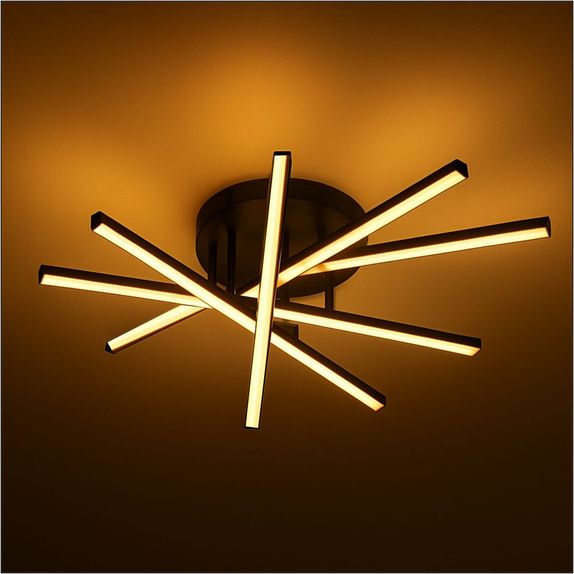 LUSTRA LED AXIS NEGRU 6 BRATE 73W 5040LM 600*600*120mm