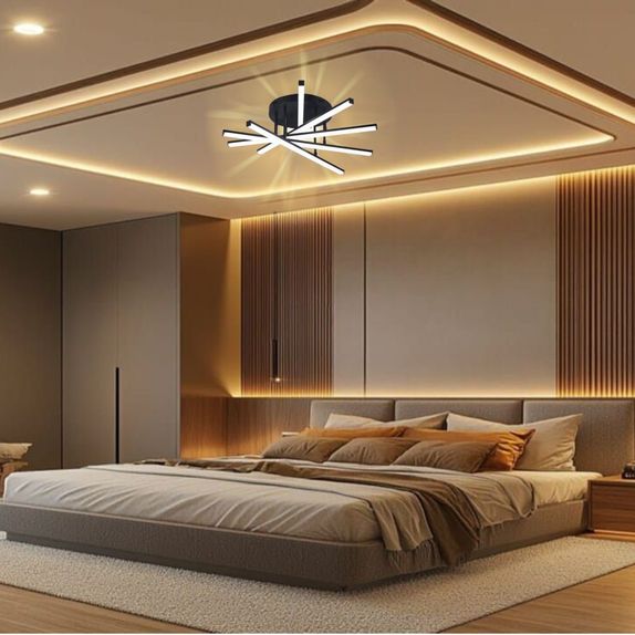 LUSTRA LED AXIS NEGRU 6 BRATE 73W 5040LM 600*600*120mm