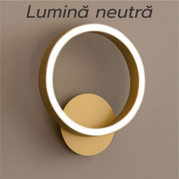 Aplica aurie led perete 18w 200mm 3 culori 3000K/4000K/6500K