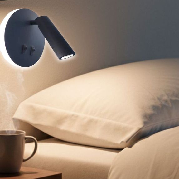 Aplica led perete neagra cu spot 10W 3000K/4000K/6500K