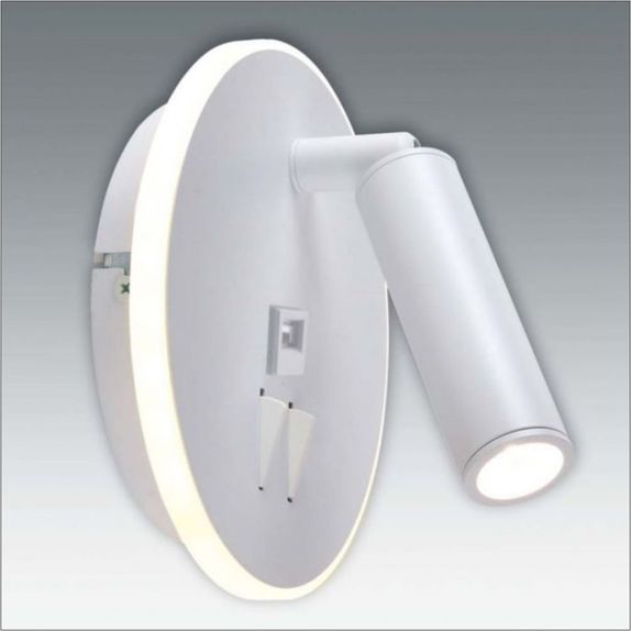 Aplica LED Moderna cu Spot Orientabil, 10W, Design Alb Minimalist