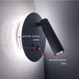 Aplica led perete neagra cu spot 10W 3000K/4000K/6500K