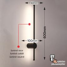 Aplica LED neagra 11W IP20 4000K